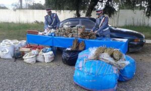 الدرك الملكي بأمسكروض يحجز كميات مهمة من المخدرات باحد السيارات بعد انقلابها قرب محطة الآداء وهذه هي التفاصيل