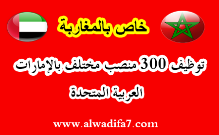 للراغبين في العمل بدولة الامارات العربية:300 منصب شغل في انتظاركم
