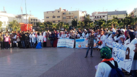 "الأستاذات المتدربات" يتقدّمن مسيرة احتجاجية بإنزكان