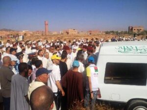 +صور:جنازة مهيبة للراحلة فاطمة شريحي التي لقيت حتفها في اعتداءات نيس ” الفرنسية” الاخيرة