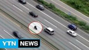 لحظة مطاردة الشرطة الكورية سعودياً يقود بسرعة جنونية