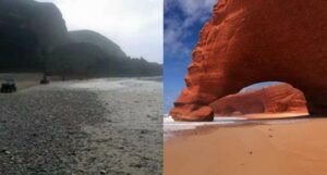 عااجل بالصور:انهيار قوس شاطئ “الكزيرة” المشهور سياحيا من الدرجة الأولى بمنطقة مير اللفت