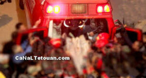 لحظة نقل الشابة التي توفيت بغاز البوطان بحي التوتة بتطوان