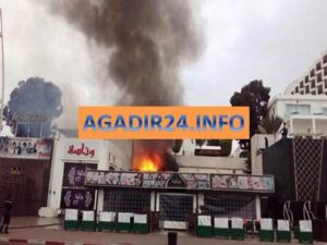 فيديو الحريق المهول الذي أتى على جزء من ملهى ليلي بأكادير
