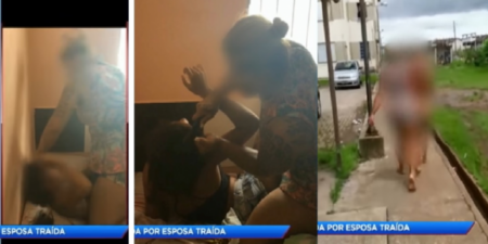 (+فيديو)زوجة ضبطت زوجها في وضع حميمي مع عشيقته فانتقمت منها بقص شعرها الطويل والطواف بها "عريانة" في الشارع