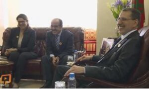 لحظة استقبال العماري بمقر المصباح