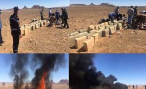 بالصور:إتلاف كميات مهمة من “الحشيش” بزاكورة