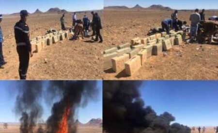 بالصور:إتلاف كميات مهمة من "الحشيش" بزاكورة