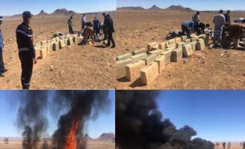 بالصور:إتلاف كميات مهمة من “الحشيش” بزاكورة