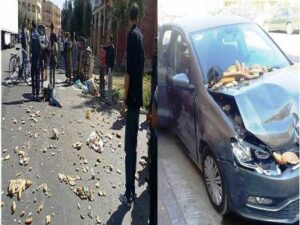 +صور معبرة: سائق سيارة فارهة بإنزكان يتسبب في حادثة مثيرة تخلف إصابات و خسائر فادحة