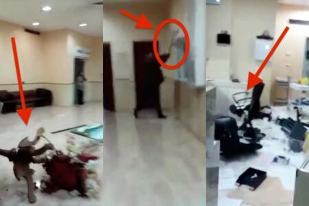 بالفيديو:شاب يحطم مصحة.. بعدما توفيت والدته بها!