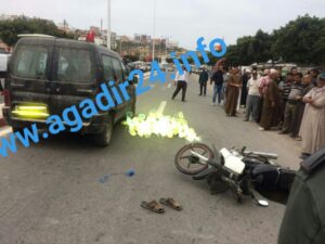 فاجعة بالصور بأكادير:مسن يلقى مصرعه إثر حادثة سير مروعة بين سيارتين ودراجة نارية بأكادير 2 2 13