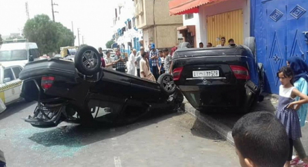 +فيديو: حادثة سير خطيرة بحي أنزا بمدينة أكادير