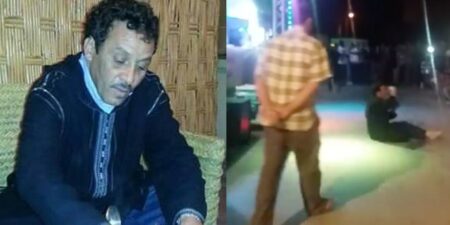 أكادير: فنان أمازيغي يفترش الأرض يثير غضب و استغراب الحضور أكادير: فنان أمازيغي يفترش الأرض يثير غضب و استغراب الحضور