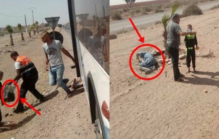 مراقبون بشركة نقل عمومي يرمون شيخا من الحافلة بسيدي بيبي