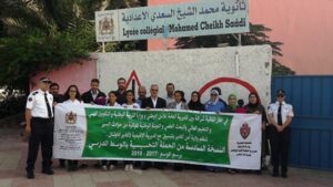 الحملة التحسيسية السادسة للأمن المدرسي تنطلق  من إعدادية محمد الشيخ السعدي بأكادير.