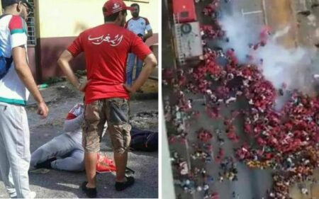 عااجل: +فيديو: أجواء من التوتر تخيم على محيط ملعب "فيليكس" بالكوديفوار، بعد إطلاق الغاز المسيل للدموع على الجماهير المغربية