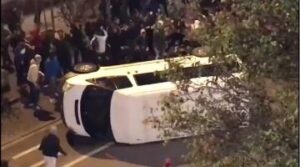 شاهد أعمال الفوضى و التخر يب ببروكسيل أثناء احتفالات بتأهل المنتخب المغربي للمونديال