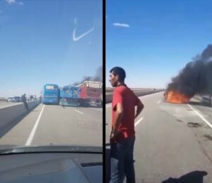 بالفيديو:احتراق سيارة في لوطوروت أكادير كاد أن يتحول إلى فاجعة