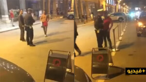 مواطن سعودي “سكران” يعربد على شرطي مغربي في الشارع العام