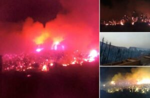 (+فيديوهات)حريق واحات طاطا يأتي على الأخضر واليابس، ويدفع السكان للفرار إلى الجبال