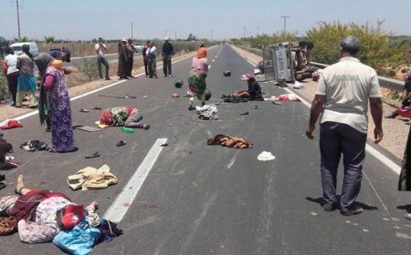 (+فيديو مؤثر)مقتل شخصين وإصابة 19 آخرين في حادث انقلاب ‘بيكوب’ لنقل العمال الزراعيين