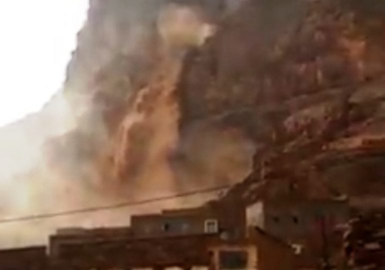 فيضانات خطيرة بأولوز تارودانت.(فيديو)