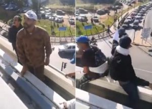فيديو صادم: شبان يحاولون الانتحار من فوق قنطرة، و الحادث يستنفر المصالح الأمنية