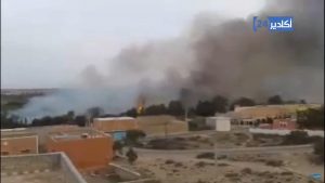 +فيديو ...اندلاع حريق مهول بمنطقة ماسة وسط خوف وهلع الساكنة 1 حريق افنتار