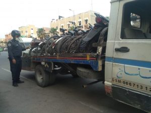 أولاد تايمة: حملة أمنية واسعة تسفر عن حجز العشرات من الدراجات النارية والعادية بالسوق البلدي