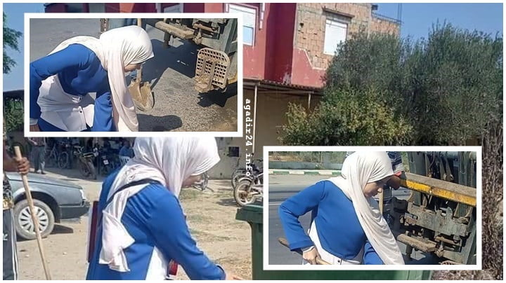 بالصور والفيديو…رئيسة جماعة استثنائية حاصلة على دكتورة، تبدأ ولايتها الانتدابية بجمع النفايات بيديها.