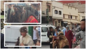 بيلماون " بوجلود" يعيد الفرجة و الإحتفالية لشوارع أكادير الكبير، وسط تحذيرات من وقوع انفلاتات قد تفسد فرحة اللحظة. 9 بيلماون 1