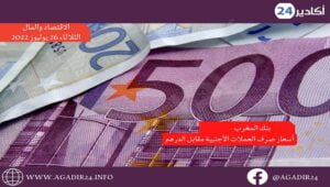 بنك المغرب: أسعار العملات اليوم الثلاثاء 26 يوليوز 2022، في المغرب بالدرهم (MAD) 6 صرف2607