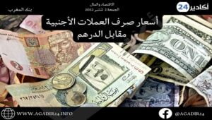 بنك المغرب: أسعار صرف العملات اليوم الجمعة 2 شتنبر 2022، في المغرب بالدرهم (MAD) 10 صرف0209