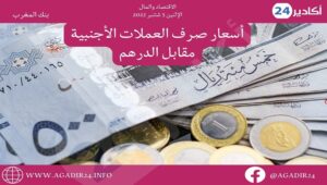 بنك المغرب: أسعار صرف العملات اليوم الإثنين 05 شتنبر 2022، في المغرب بالدرهم (MAD) 9 صرف220509