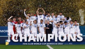 نجم ريال مدريد "فينيسيوس" يوجه خطاباً للمغاربة باللغة العربية بعد تتويج النادي الملكي بالموندياليتو. 6 ريال مدريد 1
