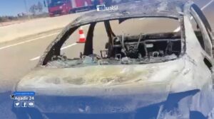 بالفيديو: حريق مهول يحول سيارة فارهة إلى هيكل، وسط صدمة السائق و ابنته ضواحي أكادير. 2 IMG 20230328 WA0178