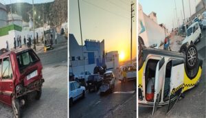 أكادير و بالصور : ركاب بنجون من موت محقق في حادثة سير مروعة.