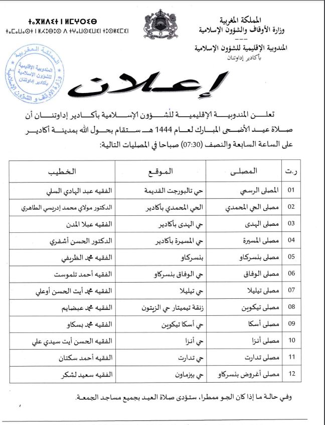 موعد صلاة عيد الأضحى المبارك