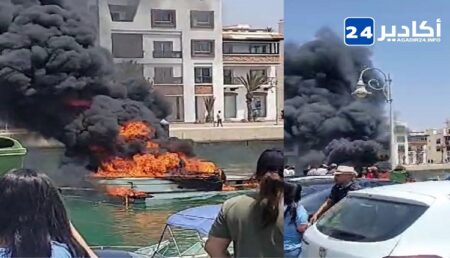 بالفيديو : النيران تلتهم "يخت" بمنتجع مارينا أكادير في ظروف غامضة