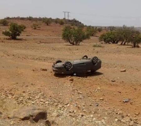 تارودانت : إنقلاب سيارة بشكل هوليودي