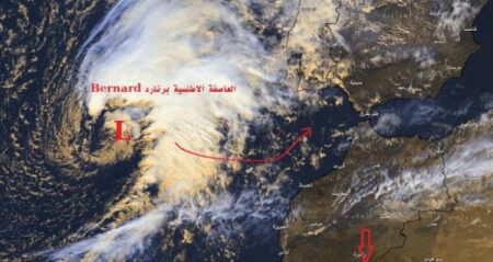 العاصفة الأطلسية “Bernard” المتجهة نحو المغرب تثير المخاوف.