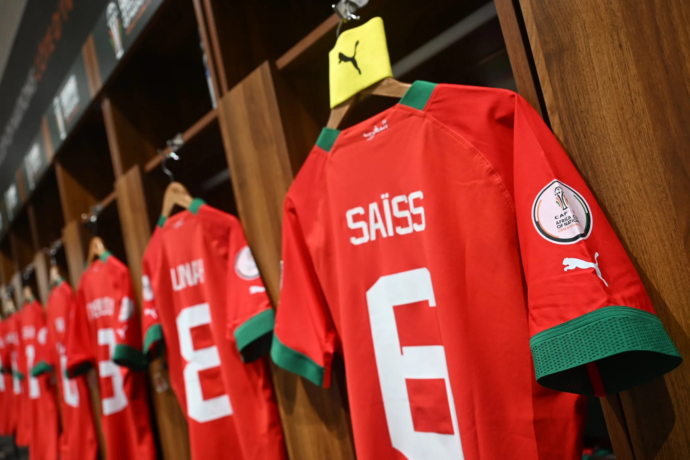 التشكيلة الرسمية للمنتخب الوطني المغربي ضد جنوب أفريقيا.