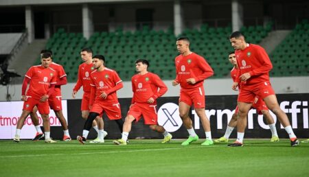 المنتخب الوطني يواصل تحضيراته لملاقاة موريتانيا بأكادير .