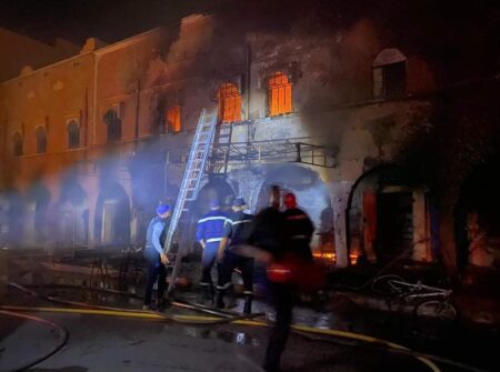 النيران تلتهم منزلا بطاطا