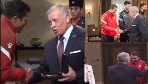 The King of Jordan wears the Moroccan frame Hussein Amouta