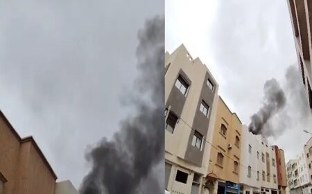 اندلاع حريق مهول في شقة بأكادير. (+فيديو).