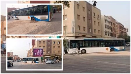 الطريق تبتلع حافلة للنقل العمومي بأيت ملول