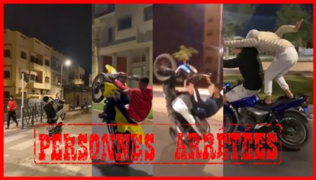 أكادير : شابان متهوران يسوقان دراجات نارية بطريقة استعراضية وخطيرة، يقعان في قبضة رجال الشرطة.