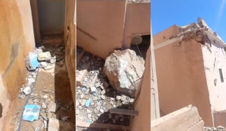 إقليم تزنيت : تضرر بنايات جراء سقوط صخور ضخمة من جبل لكست